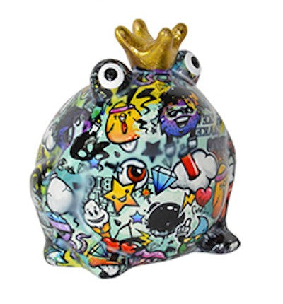 Pomme Pidou Spardose Frosch Freddy Grafitti D