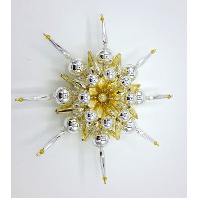 Gablonzer Christbaumschmuck Stern Gold/Silber 21cm