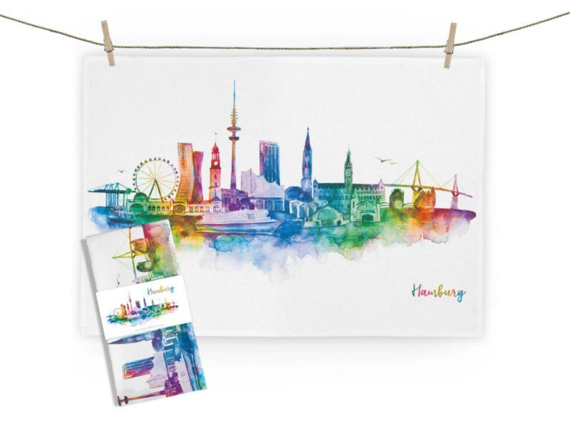 Geschirrtuch Hamburg Rainbow
