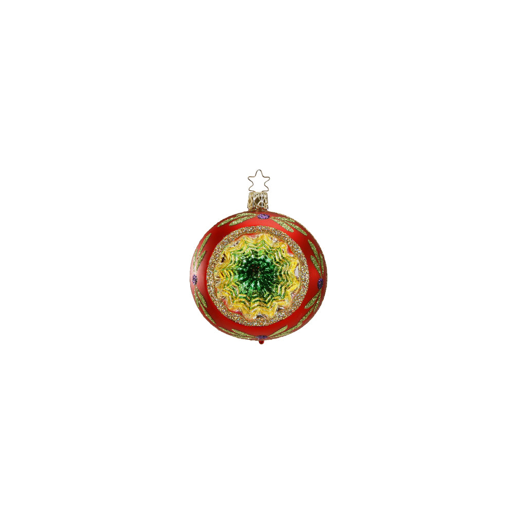 Inge Glas Christbaumkugel funkelnder Reflex Rot Glanz, 8 cm