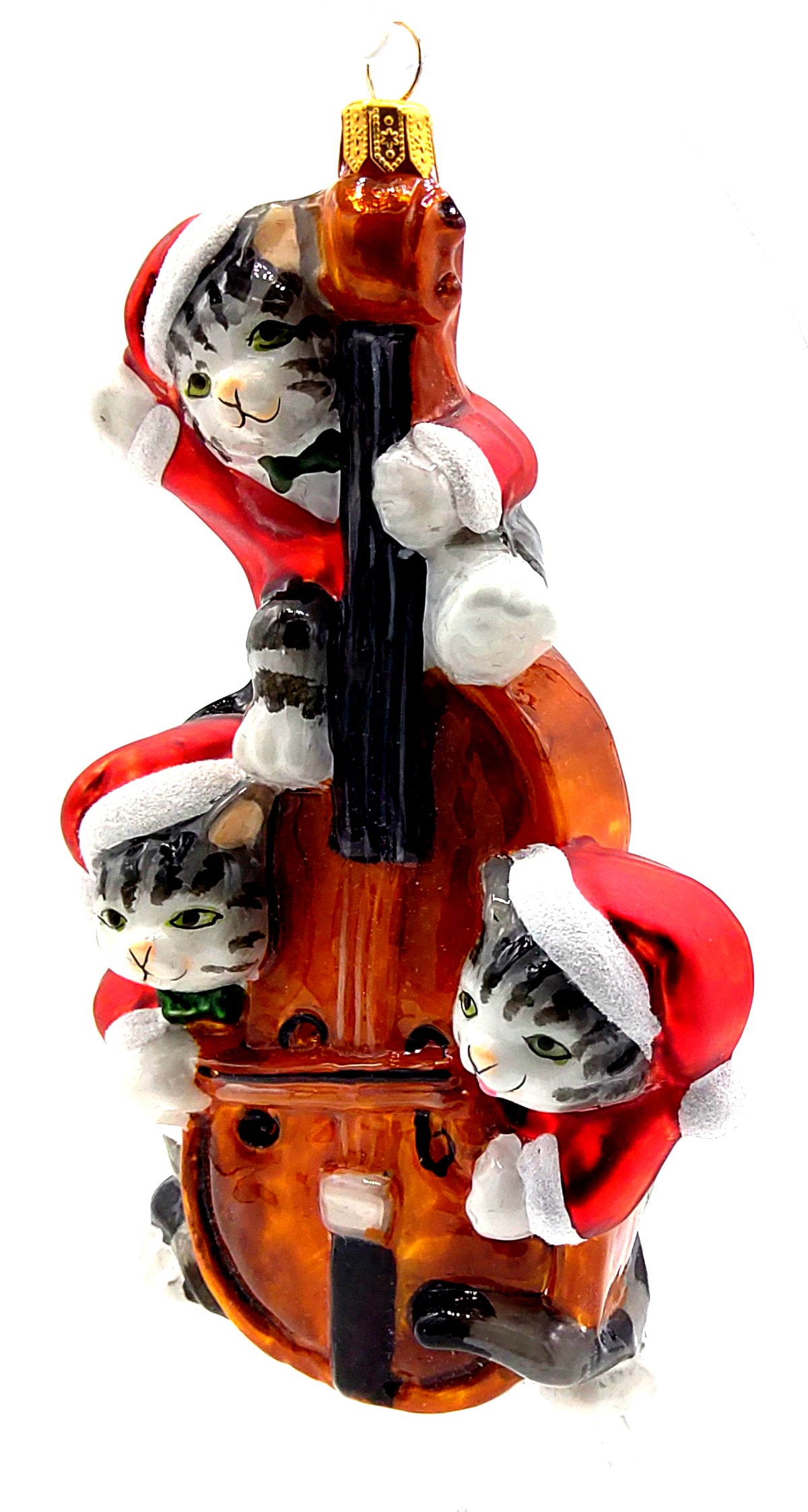 Christbaumschmuck Komozja Katzen am Cello
