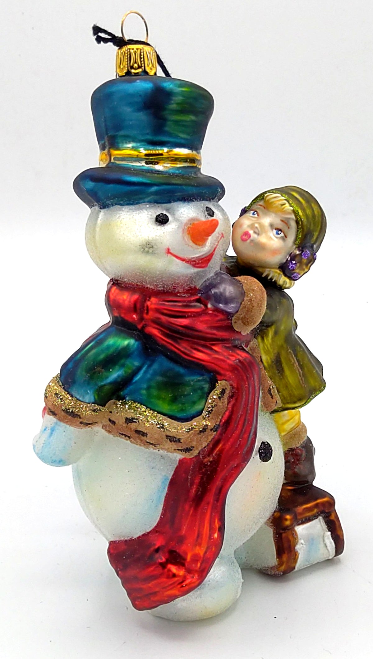 Christbaumschmuck Komozja Schneemann mit Mädchen