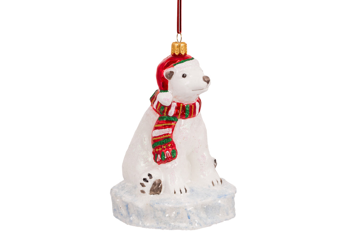 Christbaumschmuck - Huras Family - Eisbär auf Eisscholle -14 cm