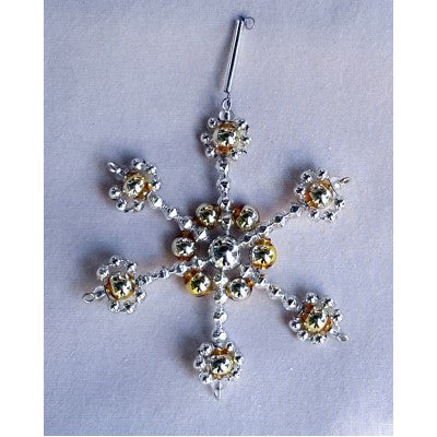Gablonzer Christbaumschmuck Schneeflocke Gold/Silber