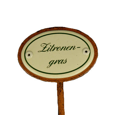 Kräuterschild Emaille Zitronen-Gras