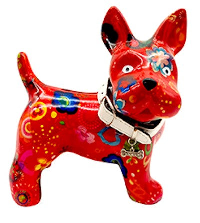 Pomme Pidou Spardose Hund Boomer Rot