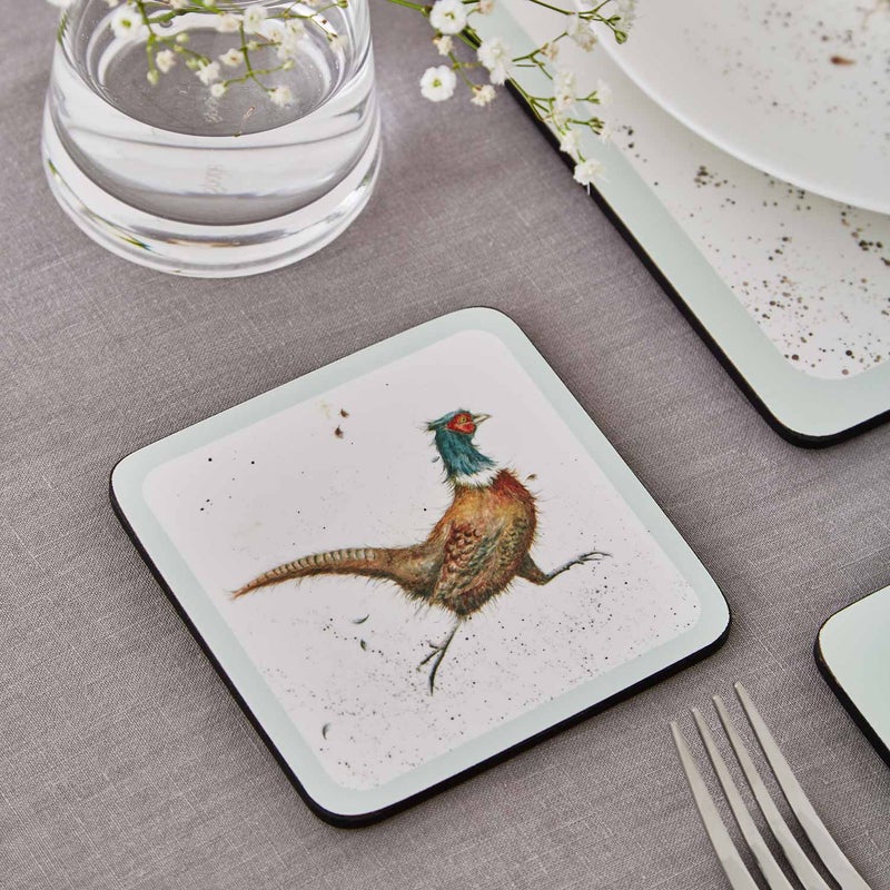 Wrendale Designs - 6 Untersetzer mit Tiermotiven- - 10,5 x 10,5 cm