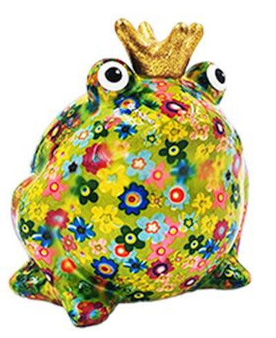 Pomme Pidou Spardose Frosch Freddy Grün mit Blumen