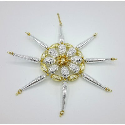 Gablonzer Christbaumschmuck Stern Silber/Gold 21cm