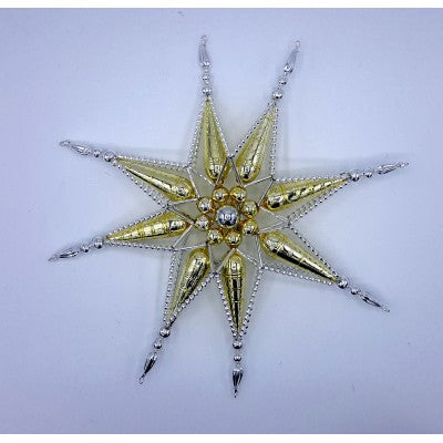 Gablonzer Christbaumschmuck Stern Gold/Silber 25cm