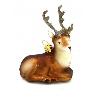 Christbaumschmuck Hirsch liegend