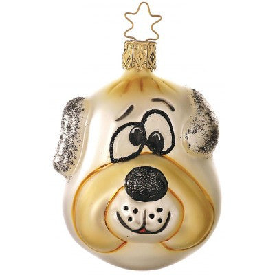 Inge Glas Christbaumschmuck Hundekopf wau wau Willy