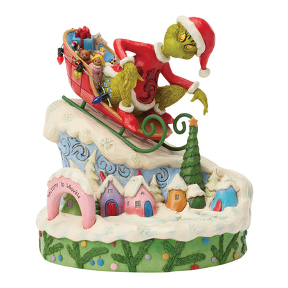 Jim Shore | Der Grinch | Grinch auf Schlitten | Sammlerfigur | 6018956