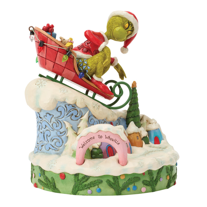 Jim Shore | Der Grinch | Grinch auf Schlitten | Sammlerfigur | 6018956