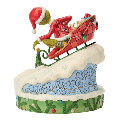 Jim Shore | Der Grinch | Grinch auf Schlitten | Sammlerfigur | 6018956