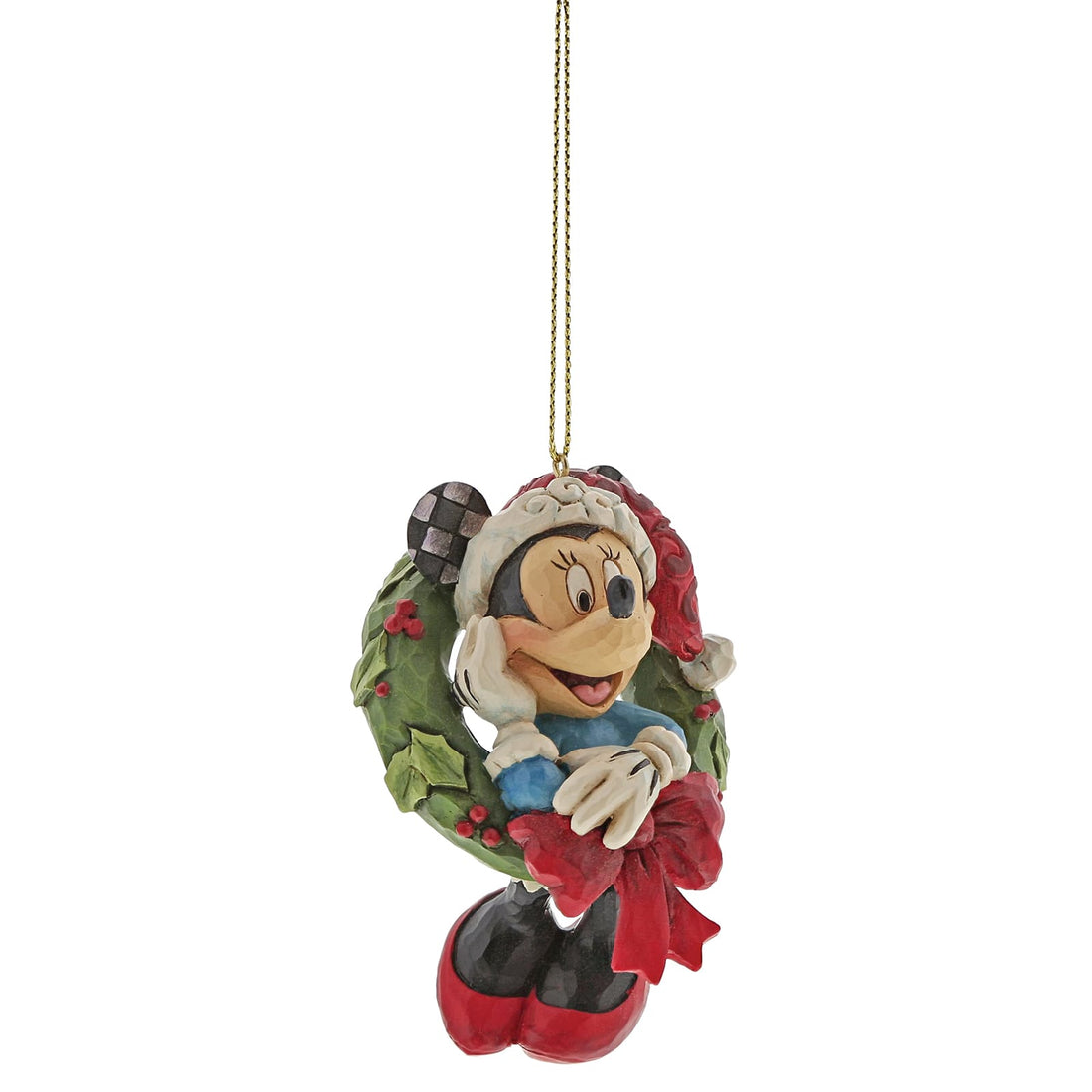 Einzelner Minnie Mouse Weihnachtsbaumschmuck Anhänger aus der Disney Traditions Reihe von Jim Shore.