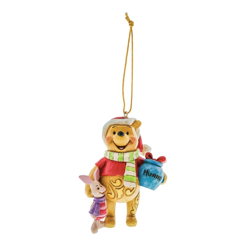 Disney Traditions Winnie Pooh Weihnachtsbaumschmuck Anhänger im Folk-Art-Stil von Jim Shore.