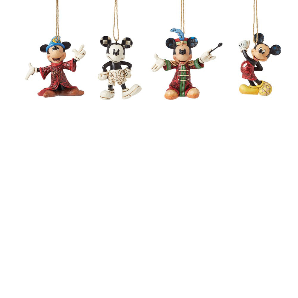 4-teiliges Set Disney Traditions Weihnachtsbaumschmuck Minnie Mouse Anhänger von Jim Shore.