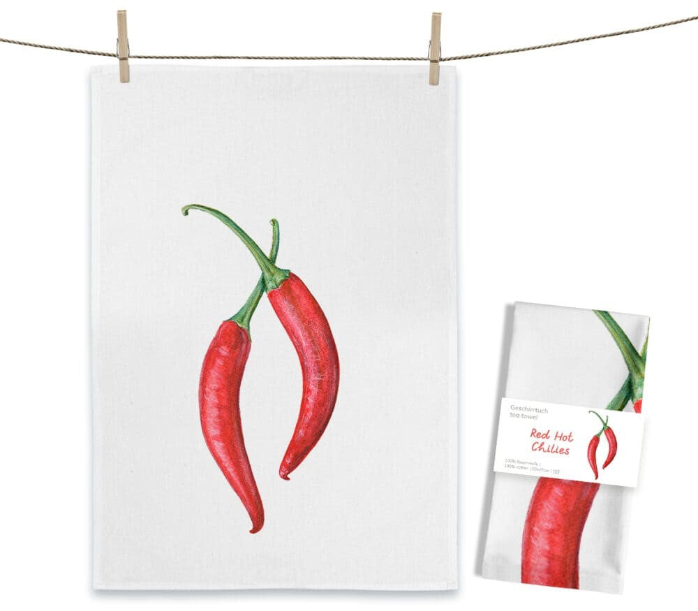 Geschirrtuch von Maluu Red Hot Chilies