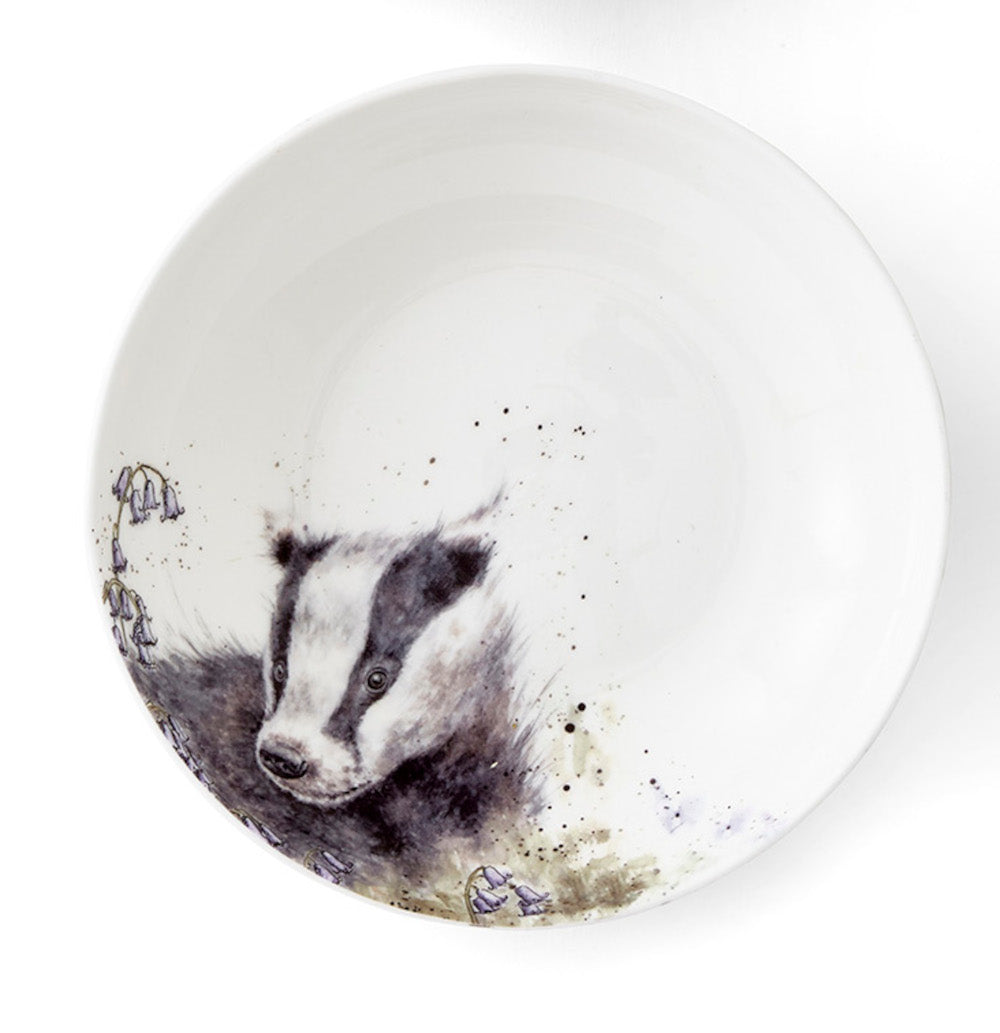 Wrendale Designs tiefer Pastateller mit Dachs-Motiv aus Fine Bone China