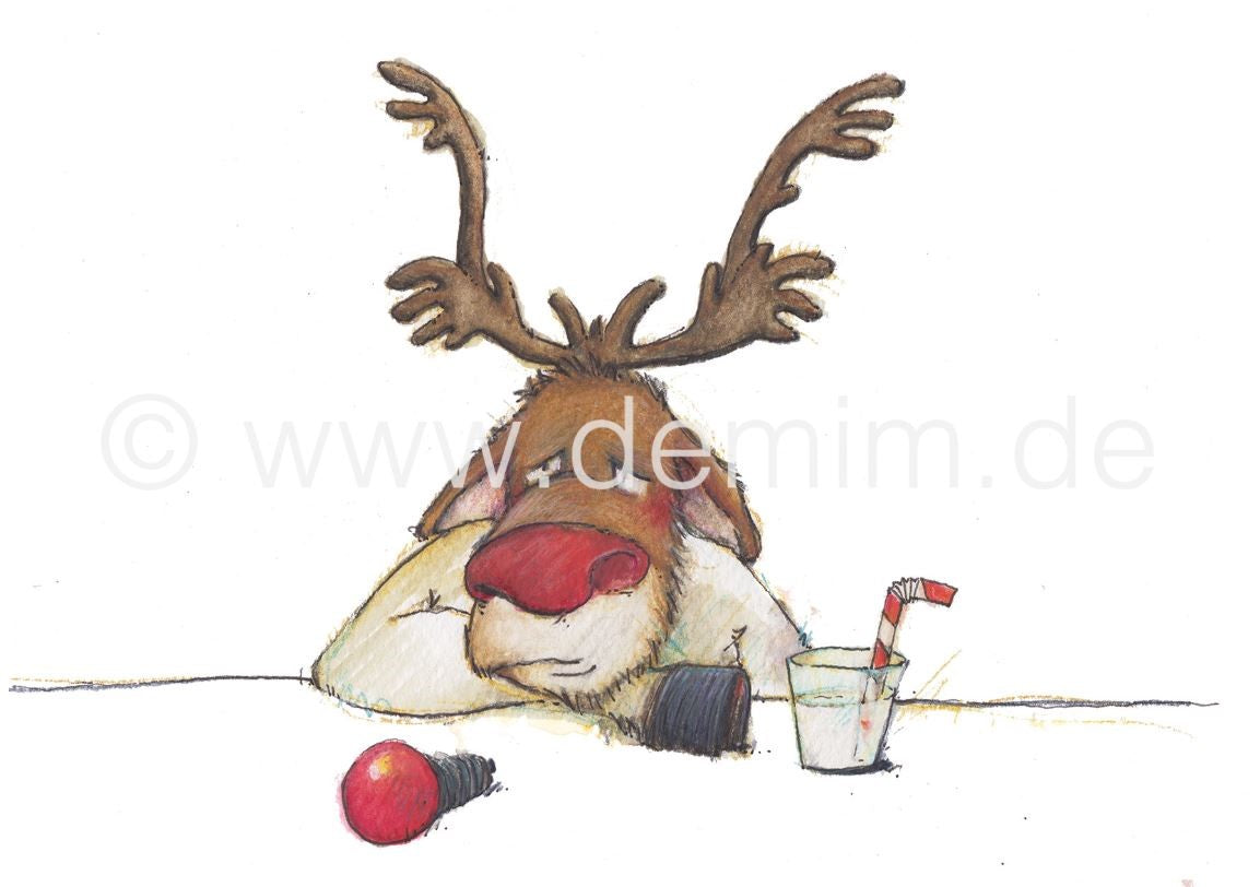 Postkarte Miriam Kramer Weihnachtselch