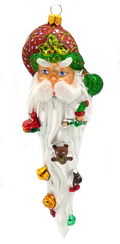 Christbaumschmuck Komozja  Weihnachtsmannkopf mit Spielzeug