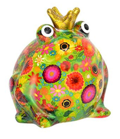 Pomme Pidou Spardose Frosch Freddy Grün mit Blüten