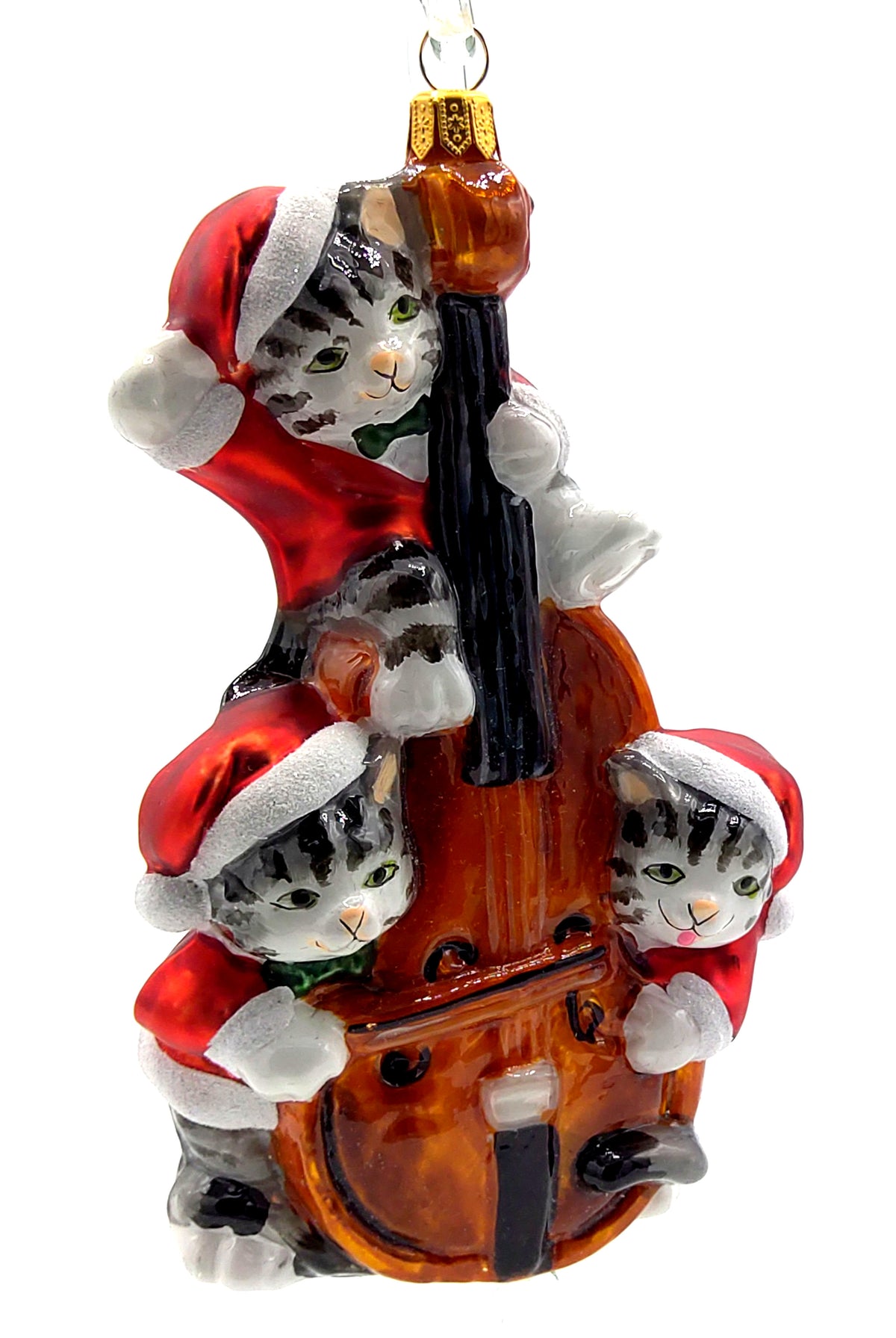 Christbaumschmuck Komozja Katzen am Cello