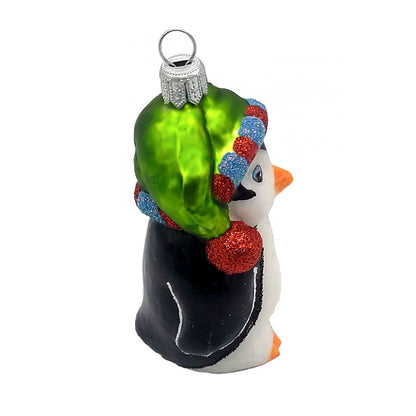 Christbaumschmuck Pinguin mit Weihnachtsmütze