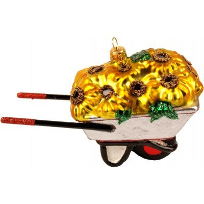 Christbaumschmuck Schubkarre mit Blumen