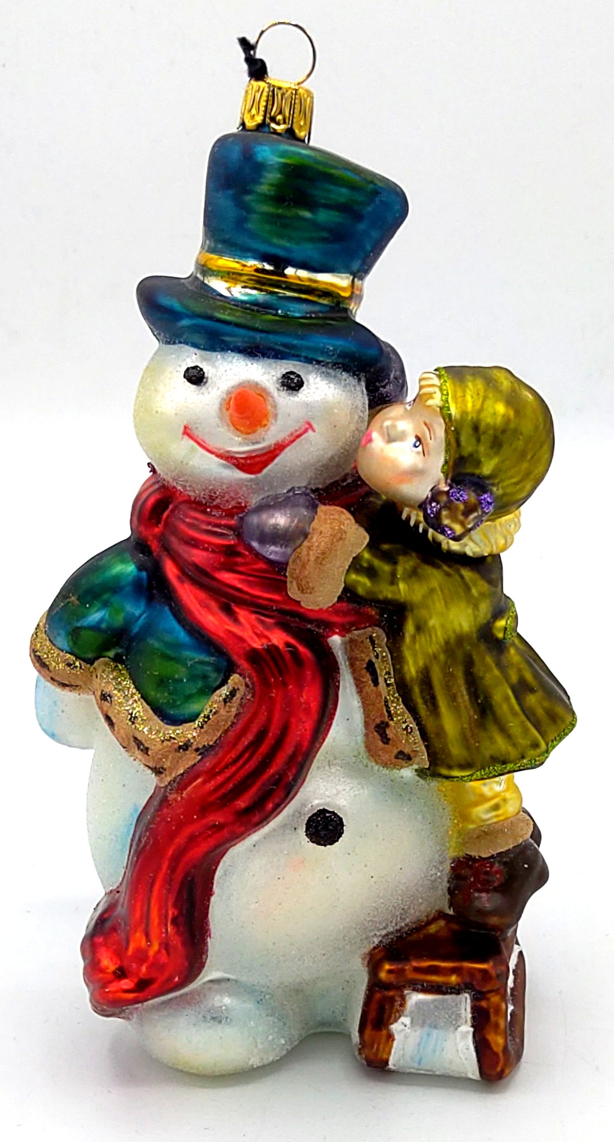 Christbaumschmuck Komozja Schneemann mit Mädchen