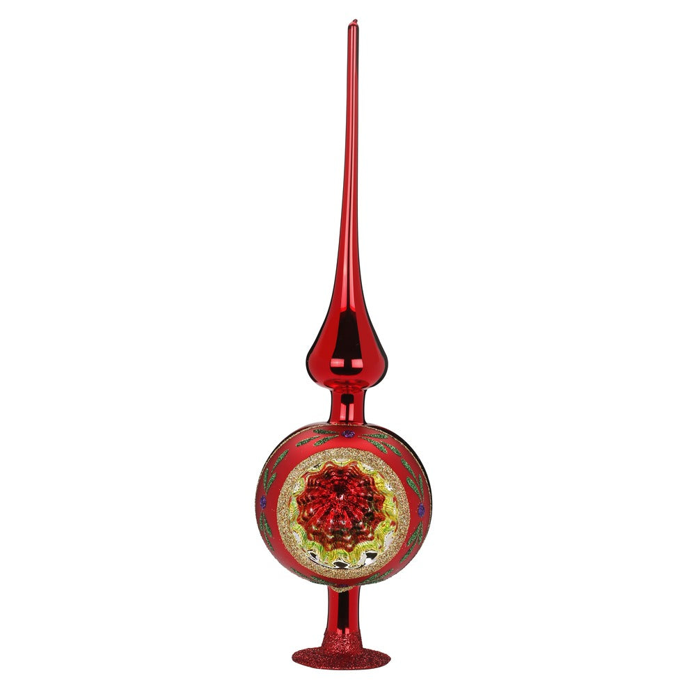 Inge Glas Christbaumspitze funkelnder Reflex Rot