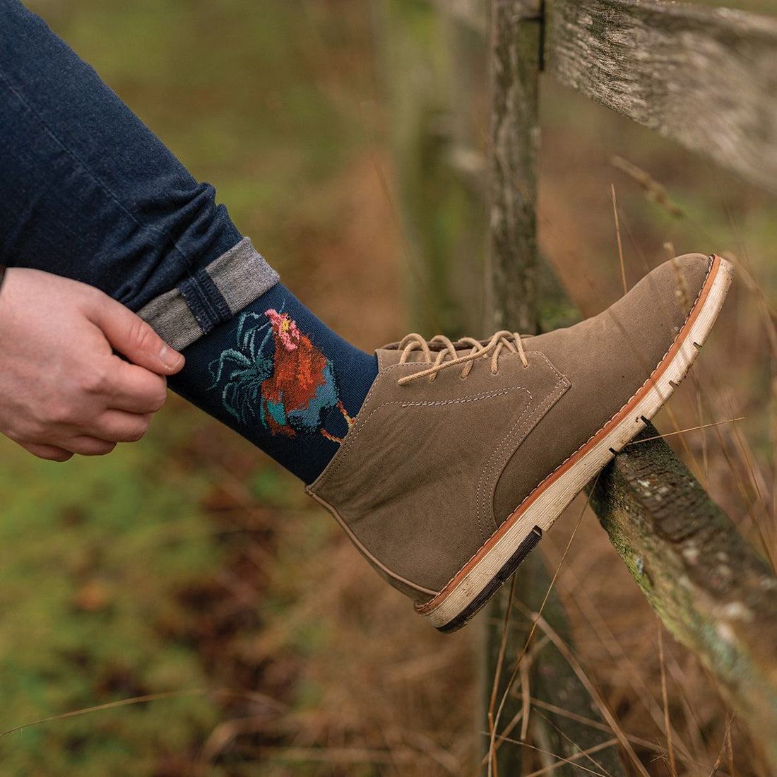 Bambussocken - Hahn - Wrendale Designs - Herren Gr. 41-46