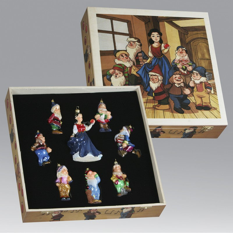 Christbaumschmuck Komozja Holzbox Schneewittchen und die sieben Zwerge