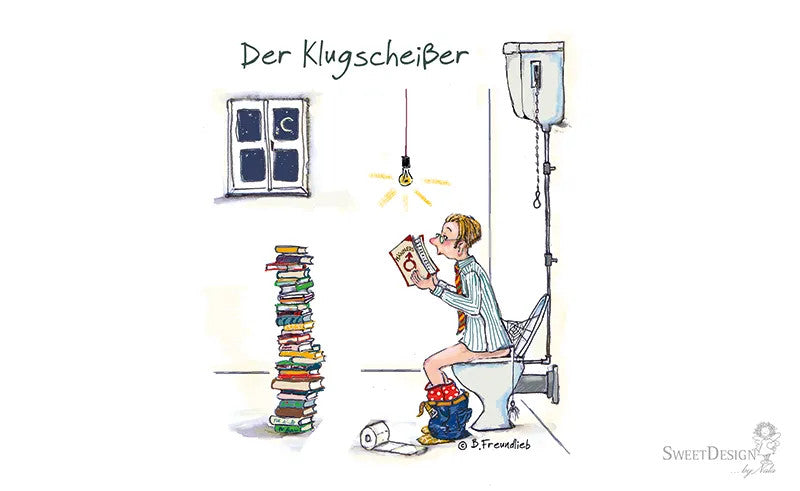 Künstler-Karte B. Freundlieb Klugscheißer