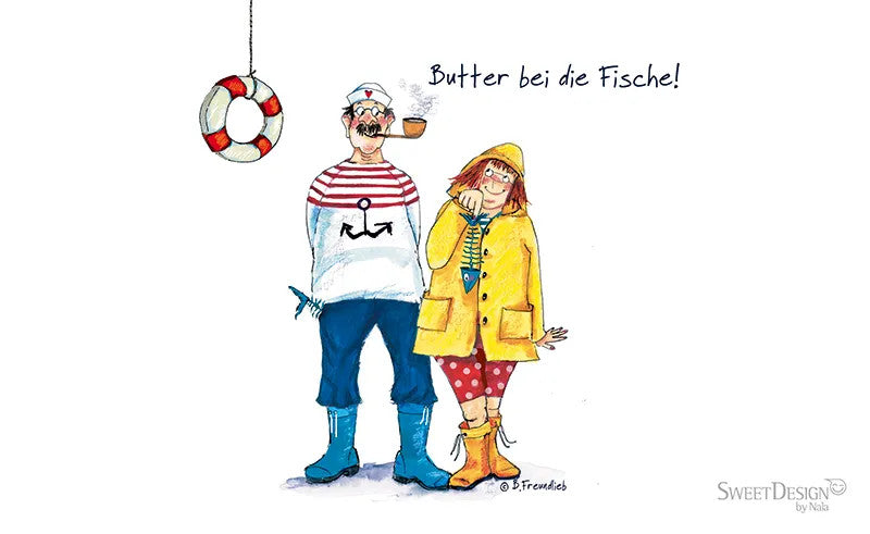 Künstler-Karte B. Freundlieb Moin Moin