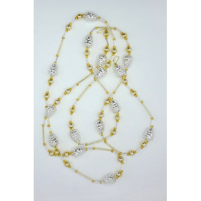 Gablonzer Christbaumschmuck Kette Silber Silber/Gold ca. 185cm