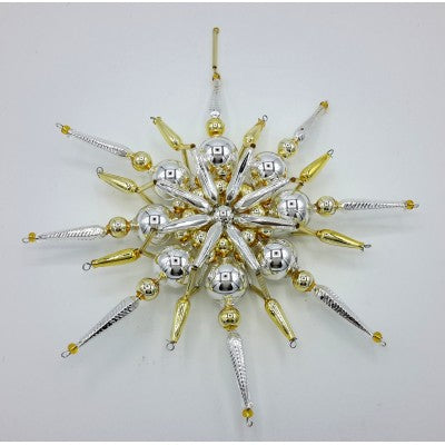 Gablonzer Christbaumschmuck Stern Silber/Gold 22cm