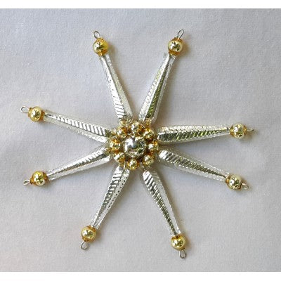 Gablonzer Christbaumschmuck Stern Gold/Silber