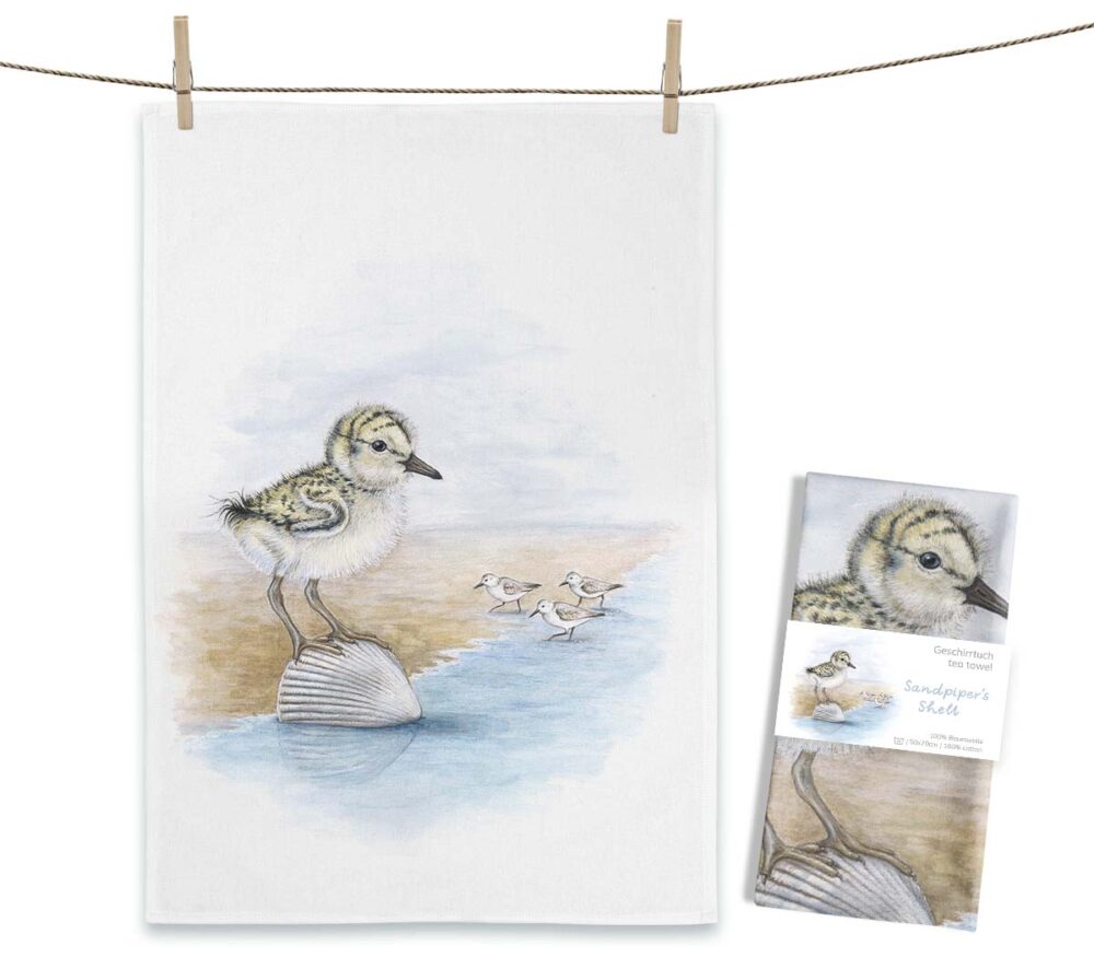 MALUU Geschirrtuch „Sandpiper’s Shell“ – Strandläufer