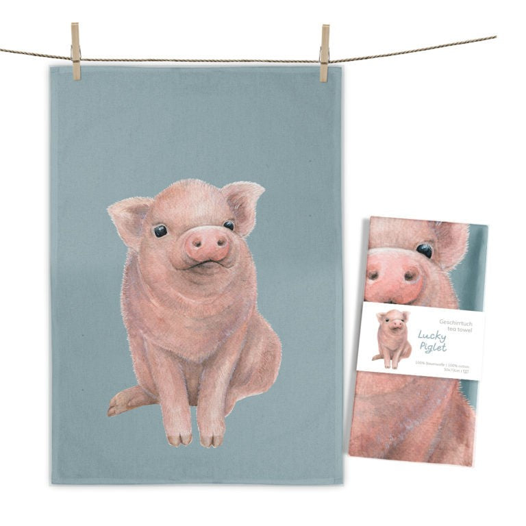Geschirrtuch von Maluu Schweinchen