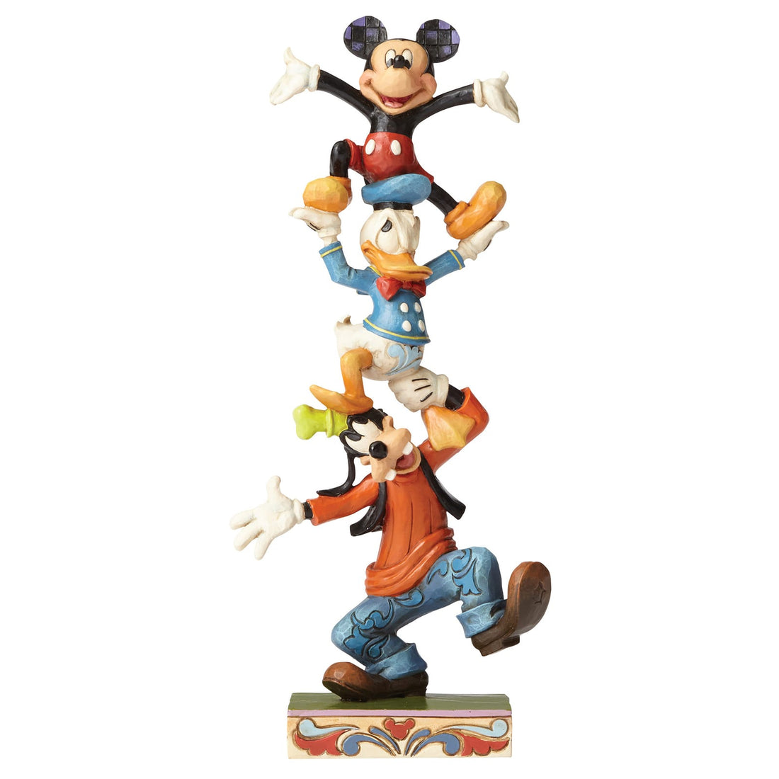 Spektakulärer Disney Traditions Wackelturm mit gestapelten Charakteren wie Mickey Mouse von Jim Shore.