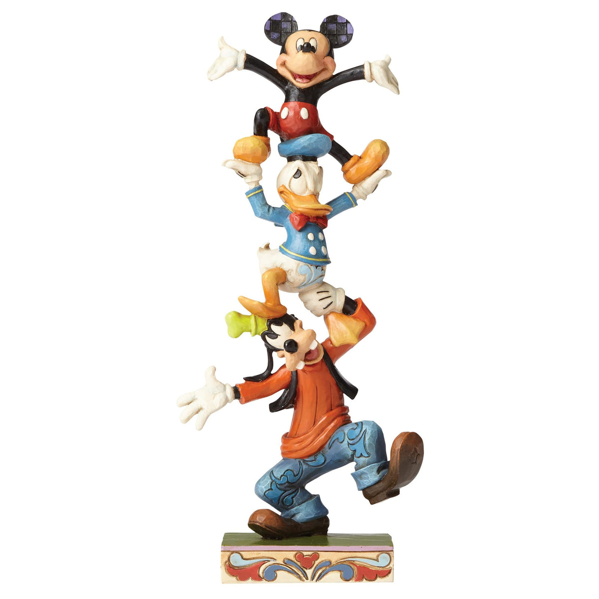 Spektakulärer Disney Traditions Wackelturm mit gestapelten Charakteren wie Mickey Mouse von Jim Shore.