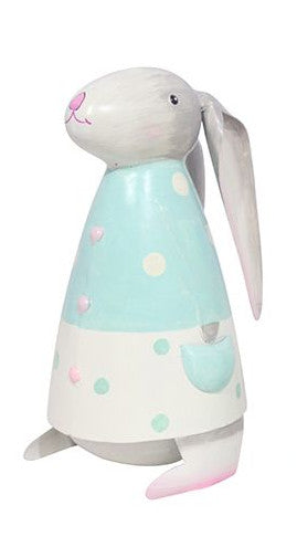 Osterhase Betty mit Schlappohren Blau mit Punkten XS