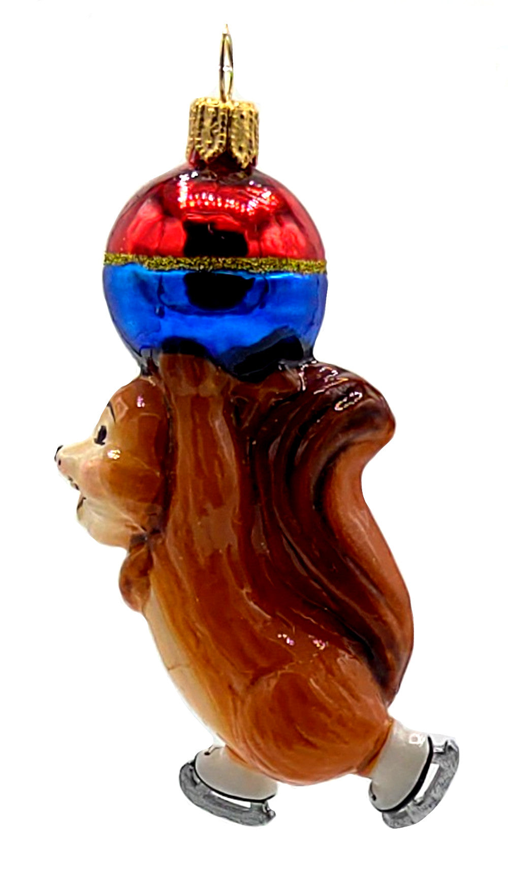 Christbaumschmuck Komozja Eichhörnchen auf Schlittschuhen