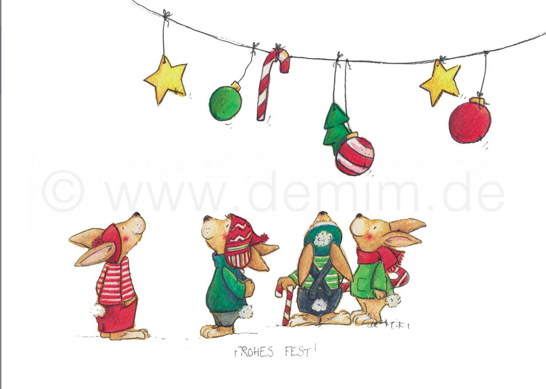 Postkarte - Miriam Kramer - Hasenweihnacht
