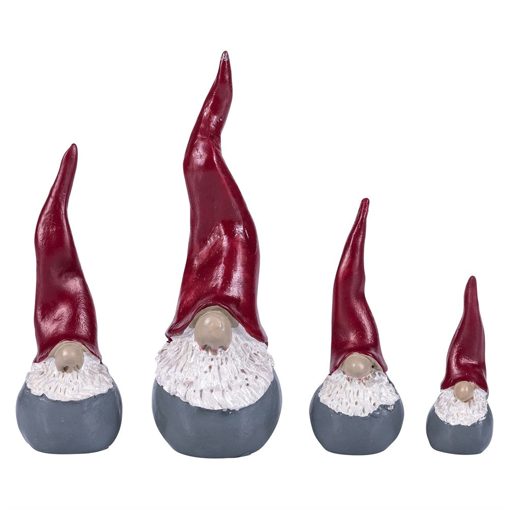 4 Weihnachtsmnner mit Knollnase die augen sind nicht zu sehen.Auf weißem Hintergrund