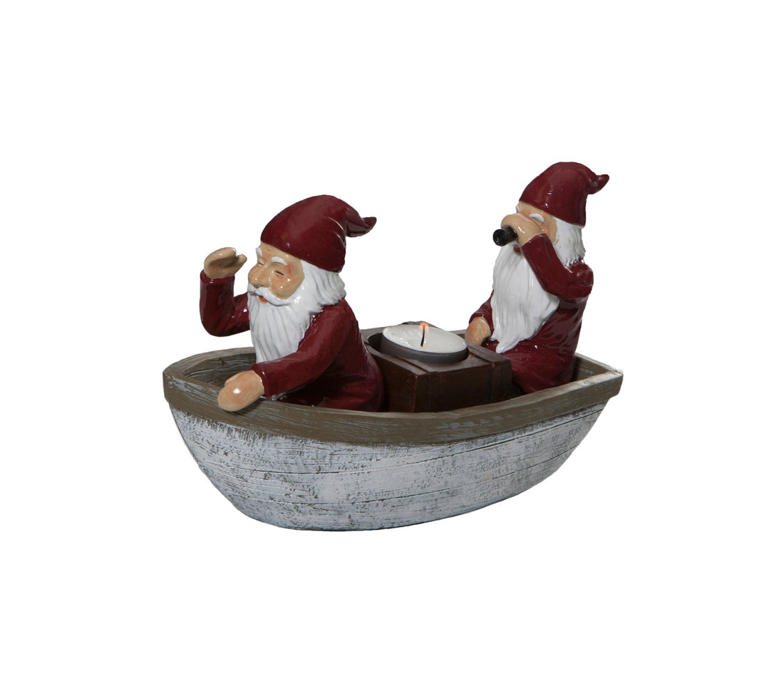 Harvesttime Teelichthalter Weihnachtsmänner im Boot