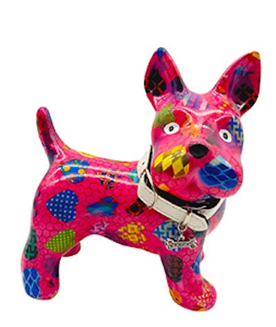 Pomme Pidou Spardose Hund Boomer Rosa Herzen