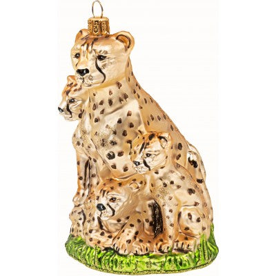 Christbaumschmuck Gepard mit Jungen